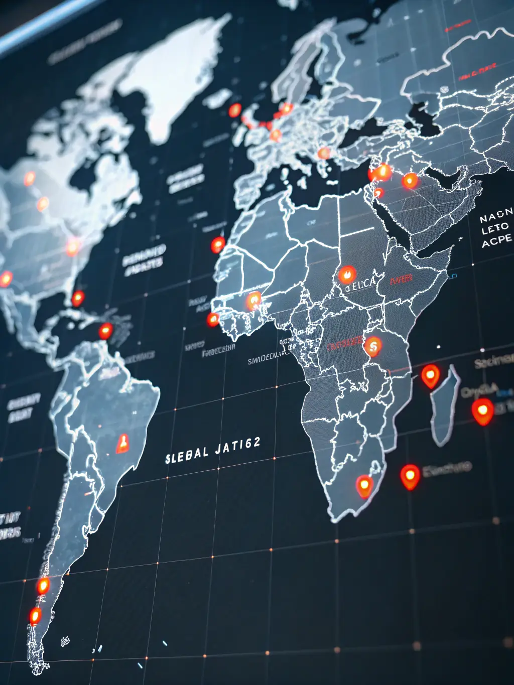 An image showcasing a global map with voice call connections highlighted, symbolizing Hawk Dial's wholesale voice services.